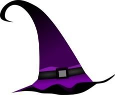 purple and black Witch Hat, Clip Art