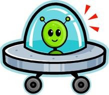 Cartoon Alien Spaceship drawing