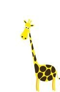 Giraffe with short legs and long neck, Clip Art