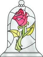 painted rose under a crystal dome