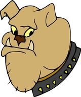 portrait of a cartoon bulldog