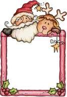 Beautiful Christmas border with Santa Claus and the deer clipart