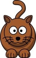 cartoon brown kitten