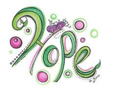 green word on white background
