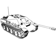 tank as a black and white picture for clipart