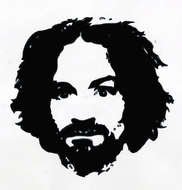 black and white portrait of an american criminal Charles Manson