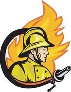 Clip art of fireman