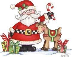 Santa And His Reindeer Clip Art N2