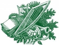 green Christmas Music drawing
