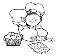 Children Cooking Clip Art Black And White
