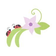Ladybug On Flower Clip Art N5