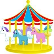 colorful carousel as a graphic illustration