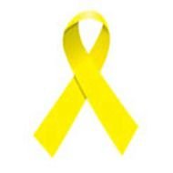 Yellow Cancer Ribbon Tattoo