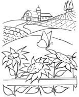Farm Scene Coloring Pages darwing