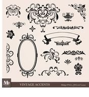 Antique VINTAGE Accents Clipart Illustrations INSTANT DOWNLOAD