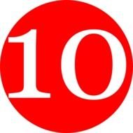 Red Number 10 Clip Art N2