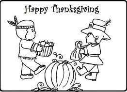 Happy Thanksgiving Coloring Page drawing