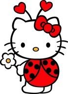 Hello Kitty Disfrazada De Mariquita drawing