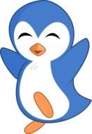 clipart of the blue cute Penguin