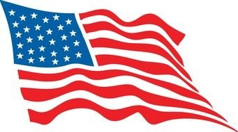 Waving American Flag cartoon drawing