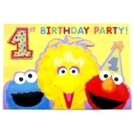 Blank Sesame Street 1st Birthday Invitations