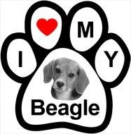"I Love My Beagle" Paw Clipart