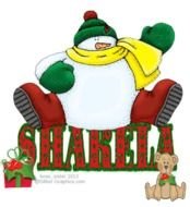 Glitter Text raquo First Names Shakela Fat Snowman