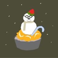 Cold Dessert with snowman topping