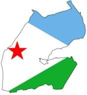 Map Djibouti Flag drawing