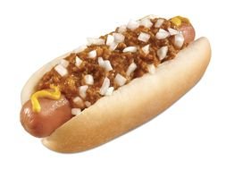 isolated hot dog with onion