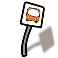 cartoon bus stop sign
