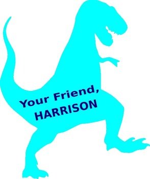 Harrison Aqua Blue T Rex Clip Art