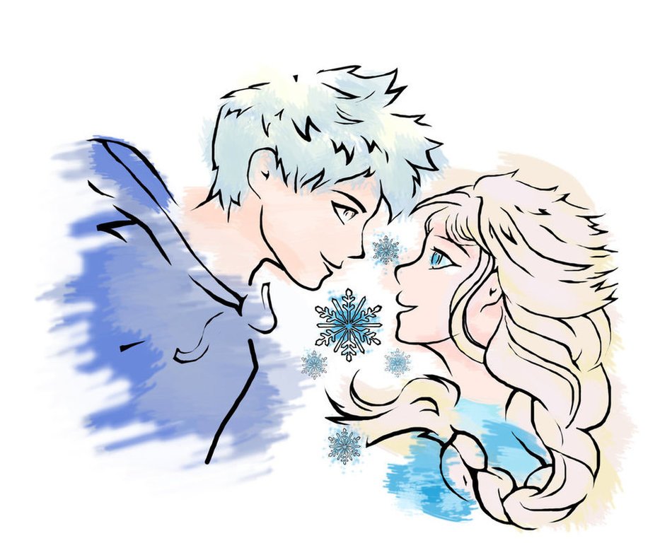 Jack Frost And Elsa In Love Drawings
