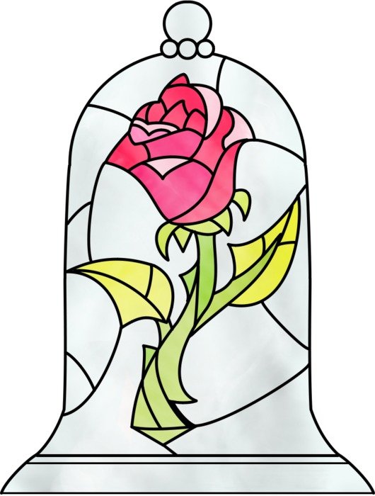painted rose under a crystal dome