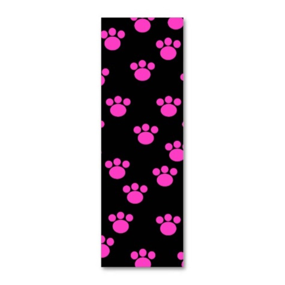 Pink Paw Print Black Background