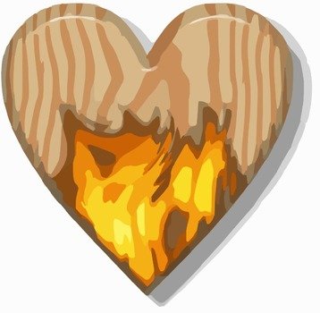 Flaming Heart Clip Art N13