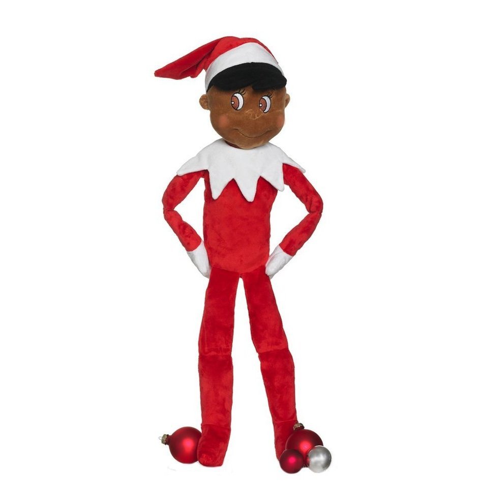 elf in red like a doll