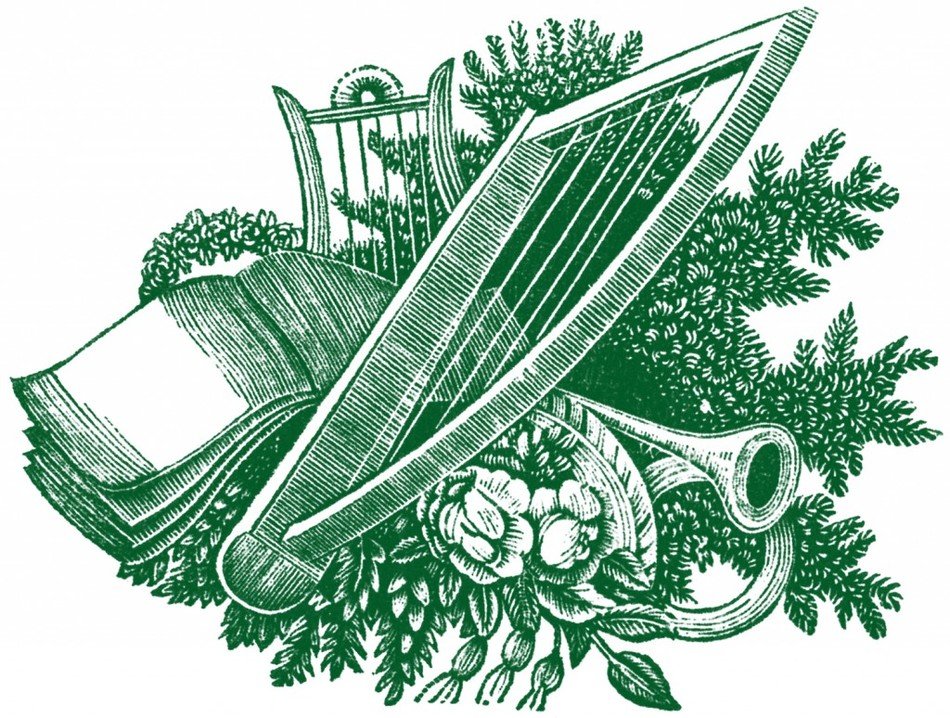 green Christmas Music drawing
