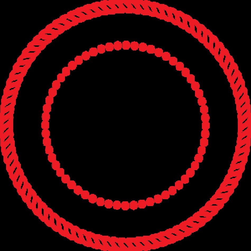 Round Circle Rope Border W Dots Seal Med Image