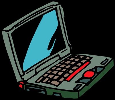 drawing of a laptop on a black background