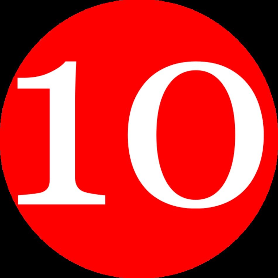 Red Number 10 Clip Art N2
