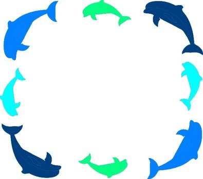 Dolphin Border Clip Art N6