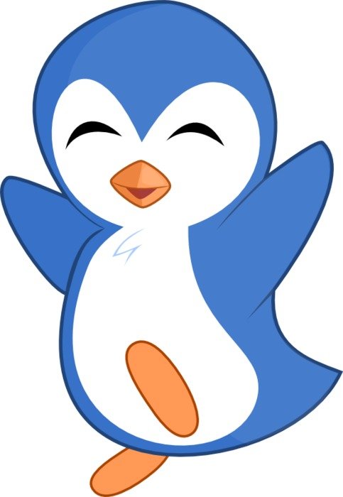 clipart of the blue cute Penguin