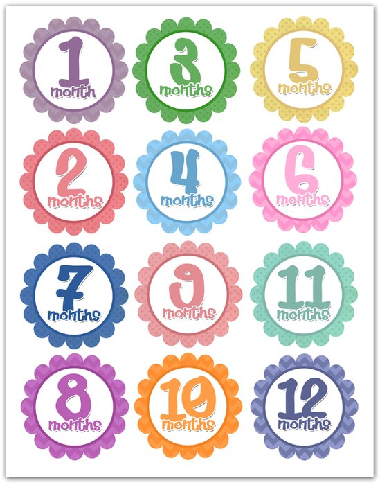 Printable Baby Month Stickers N2
