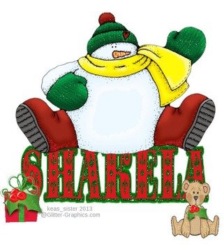 Glitter Text raquo First Names Shakela Fat Snowman