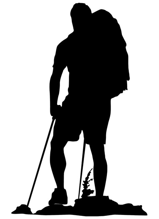 Hiker Silhouette Clip Art N4