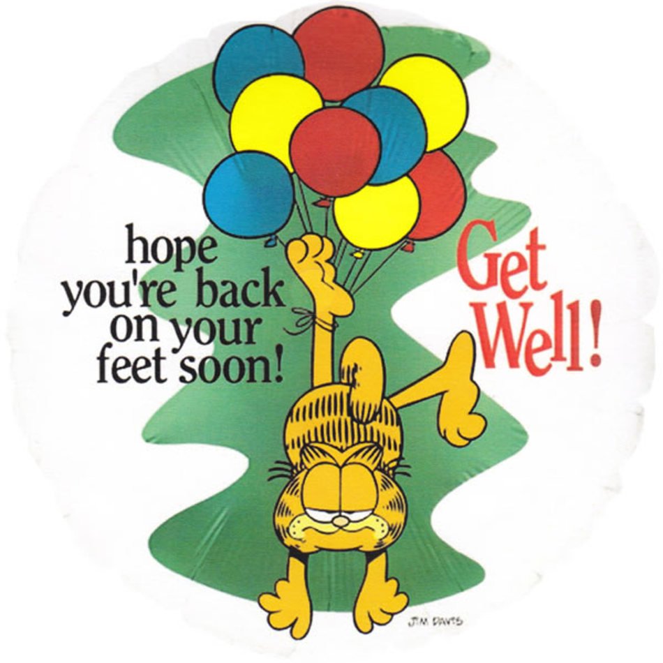 Garfield Ballon Om Beterschap Te Wensen Tekst Hope Your Back On