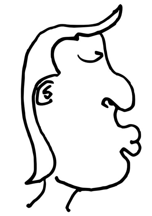 Black And White Cartoon Head N2