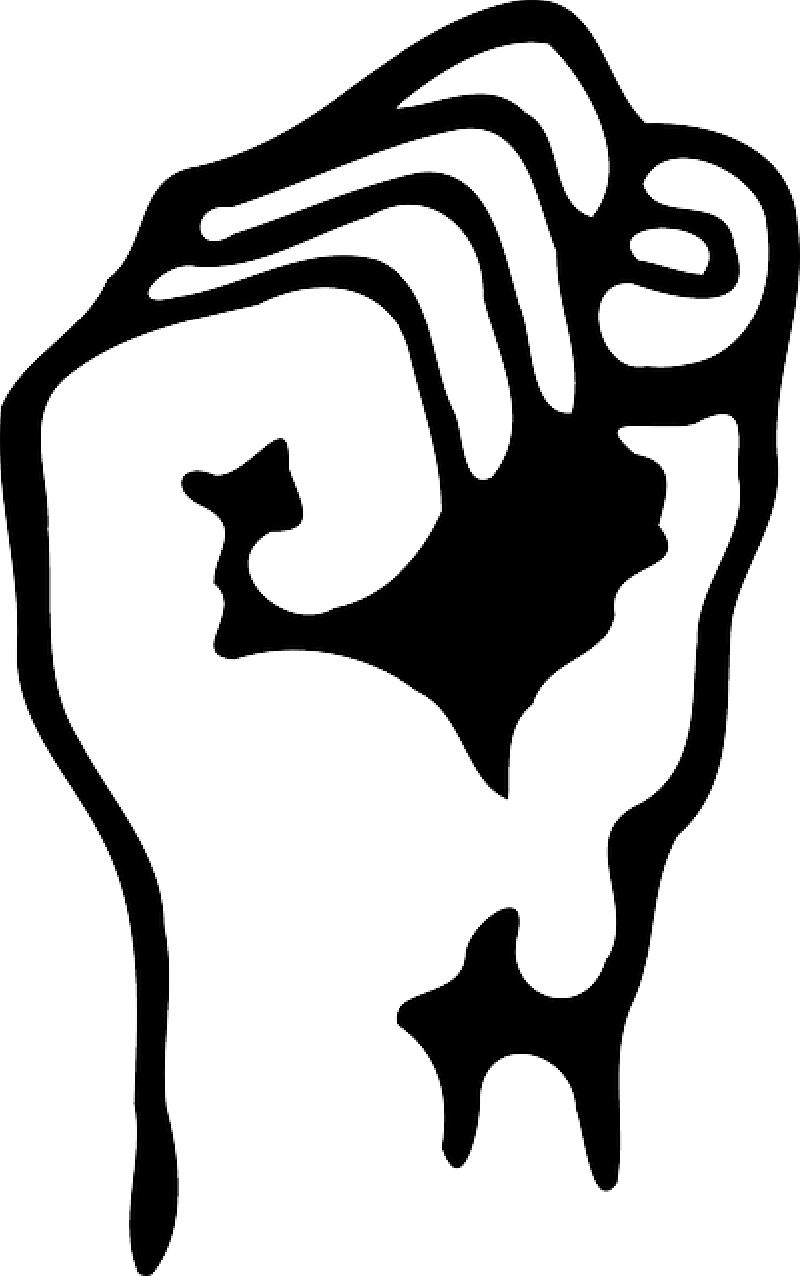 Black And White Fist drawing free image download