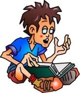 Students Reading Clip Art drawing